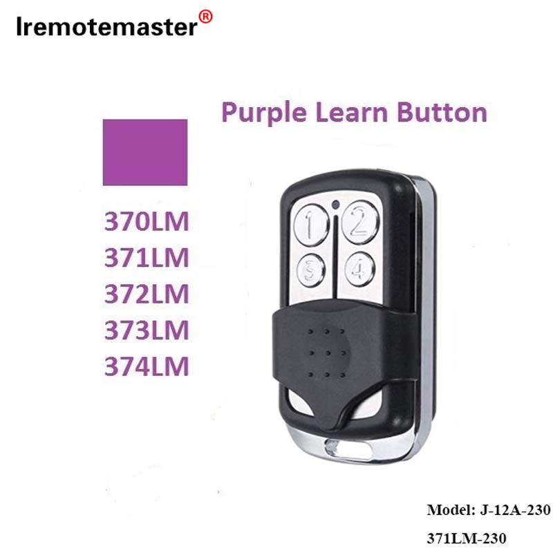 370LM, 371LM, 372LM, 373LM, 374LM पर्पल लर्न बटन 315MHz रोलिंग कोड के लिए
