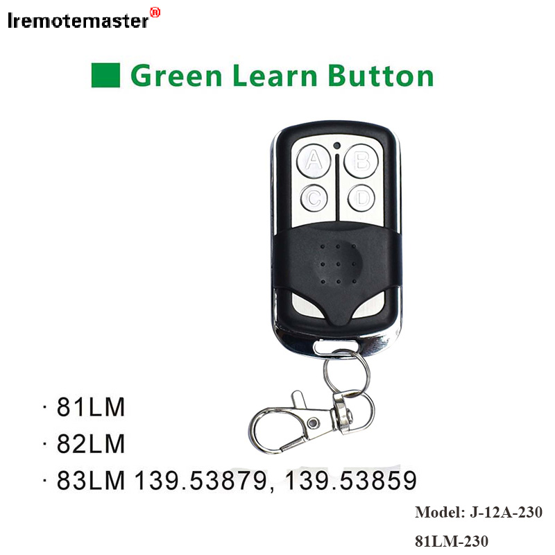 81LM 82LM 83LM ग्रीन लर्न बटन 390MHz गेट डोर रिमोट ट्रांसमीटर के लिए